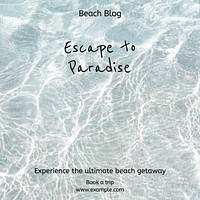 Beach getaway Instagram post template