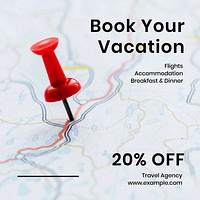 Book your vacation Instagram post template