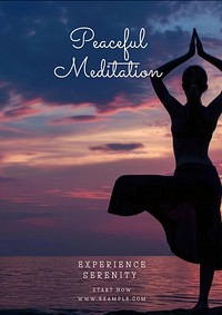 Peaceful meditation poster template