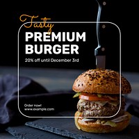 Premium burger Facebook post template