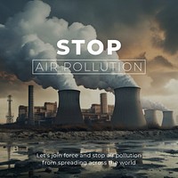 Stop air pollution Facebook post template