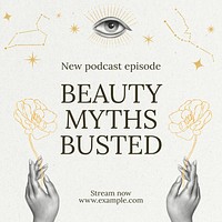 Beauty podcast Instagram post template
