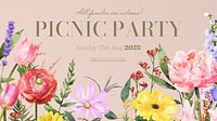 Picnic party blog banner template