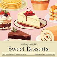 Sweet desserts Instagram post template