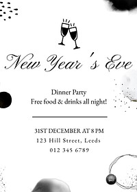 New year's eve party editable template