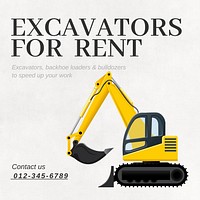Excavator & heavy equipment Instagram post template