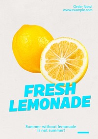 Fresh lemonade poster template