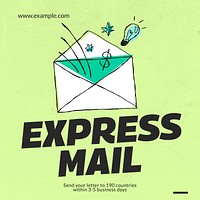 Express mail delivery Facebook post template