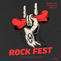 Rock fest Facebook post template  