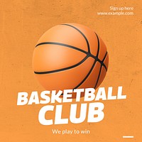 Basketball club Instagram post template