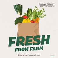 Organic supermarket Instagram post template