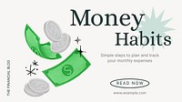 Money habits blog banner template