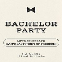 Bachelor party Instagram post template  