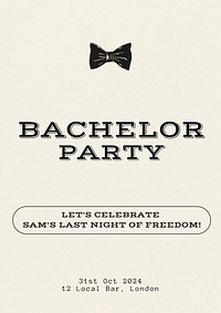 Bachelor party poster template