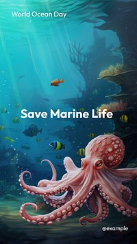 Save marine life Facebook story template