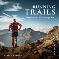 Running trails Instagram post template