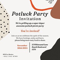 Potluck party Instagram post template