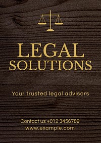 Legal solution poster template