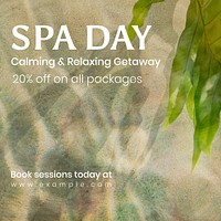 Spa day Instagram post template