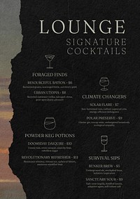 Cocktail menu template