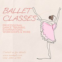 Ballet classes Instagram post template