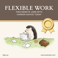 Flexible work Instagram post template