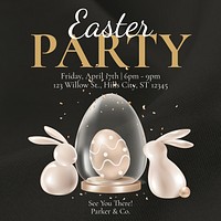 Easter party invitation Instagram post template