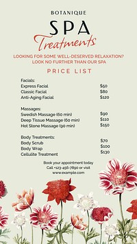 Spa treatments Instagram story template