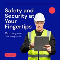 Safety and security Instagram post template