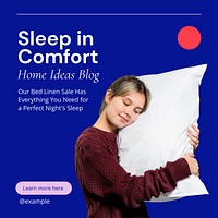 Sleep in comfort Instagram post template