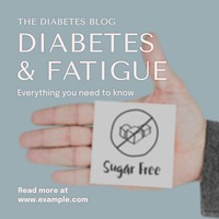 Diabetes & fatigue Instagram post template