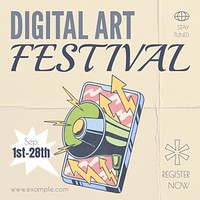 Digital art festival Instagram post template