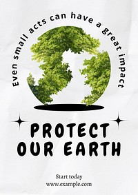 Protect our Earth poster template & design