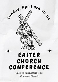 Easter church conference poster template and design