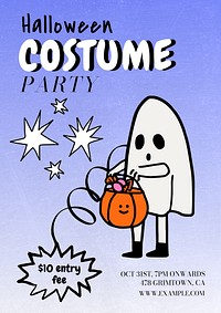 Halloween costume party   poster template and design
