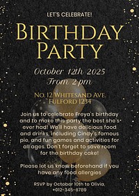 Birthday party poster template and design