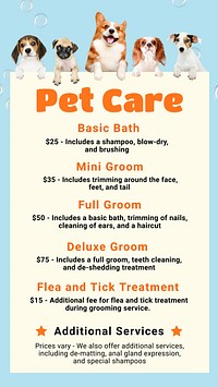 Pet care social story template  
