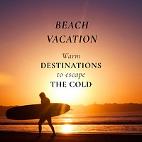 Beach vacation Instagram post template