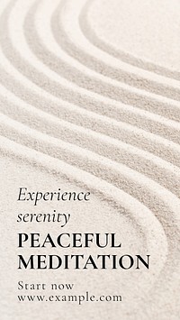 Peaceful meditation Instagram story template