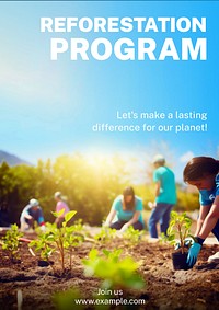 Reforestation program poster template