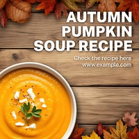 Pumpkin soup recipe Instagram post template