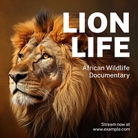 Lion life Instagram post template