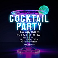 Cocktail party Instagram post template