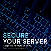 Internet server security Instagram post template