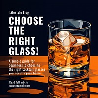 Alcohol glasses blog Facebook post template