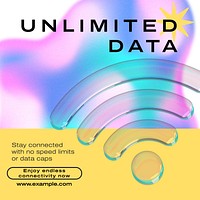 Unlimited internet data Instagram post template