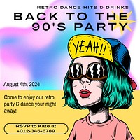 Retro party Instagram post template