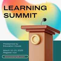 Learning summit Facebook post template