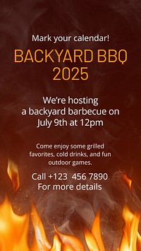 BBQ backyard Instagram story template