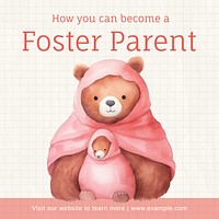 Foster parent Instagram post template